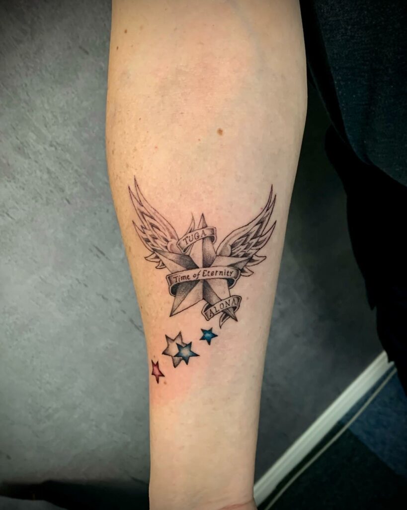 Star with Wings Tattoo