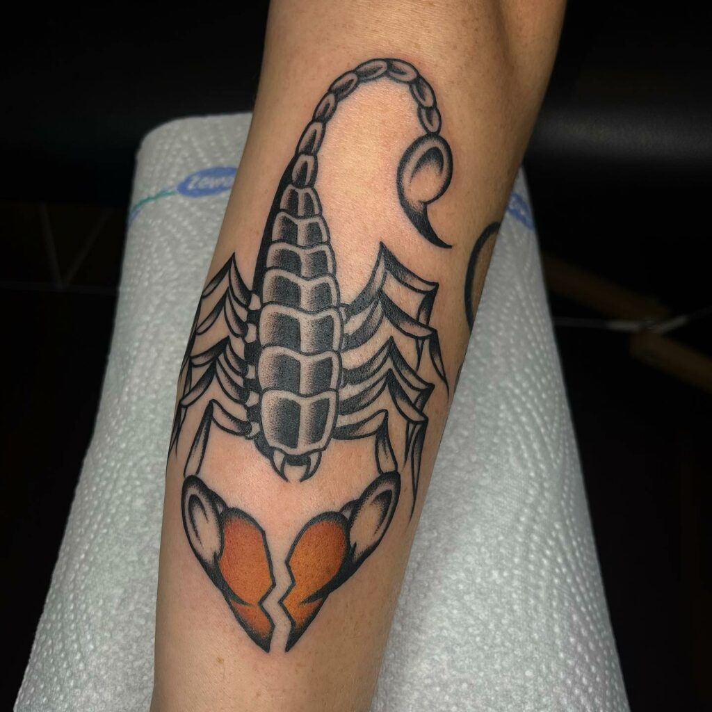 Scorpion and Heart Tattoo