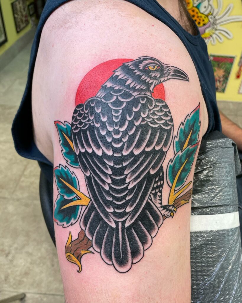 Traditional Raven Tattoo