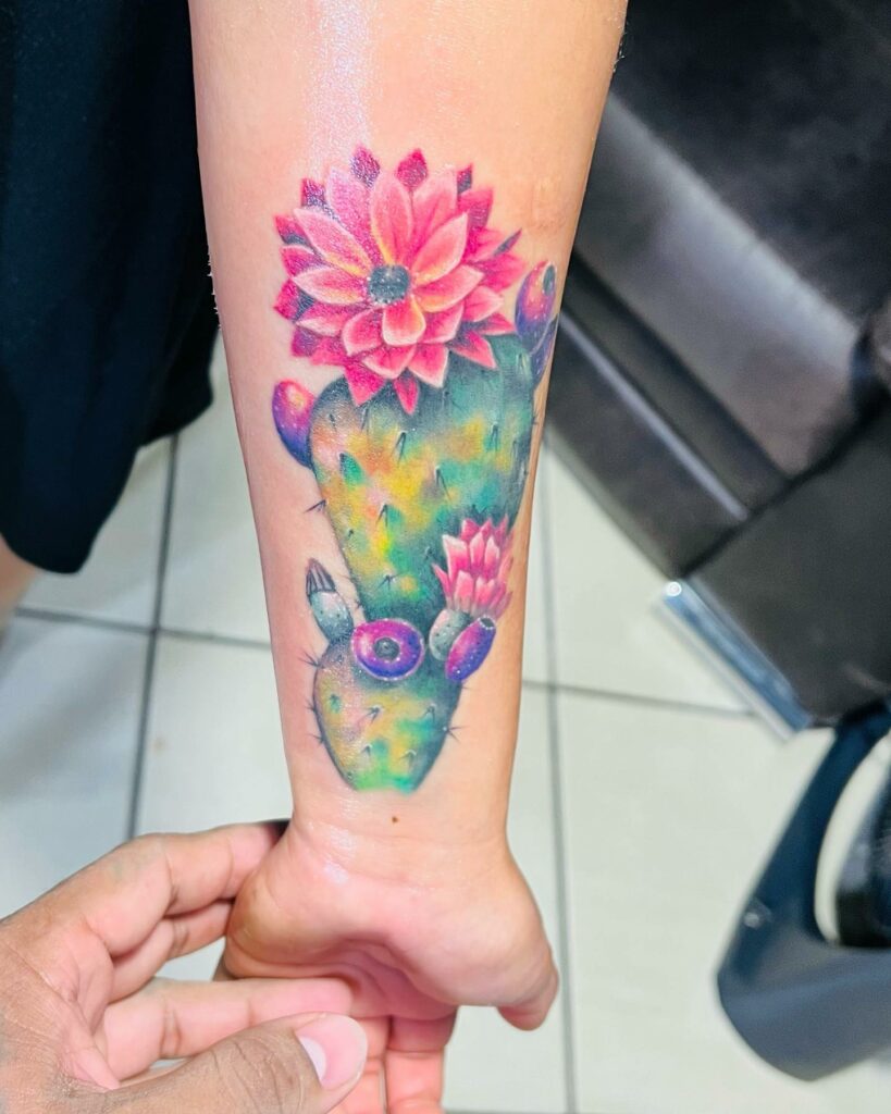 Neo-Traditional Cactus Tattoos