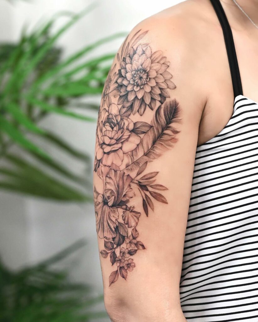 Gladiolus and Poppy Tattoo