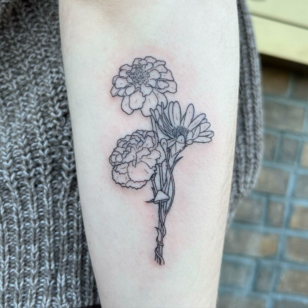 Daffodil and Marigold Tattoo