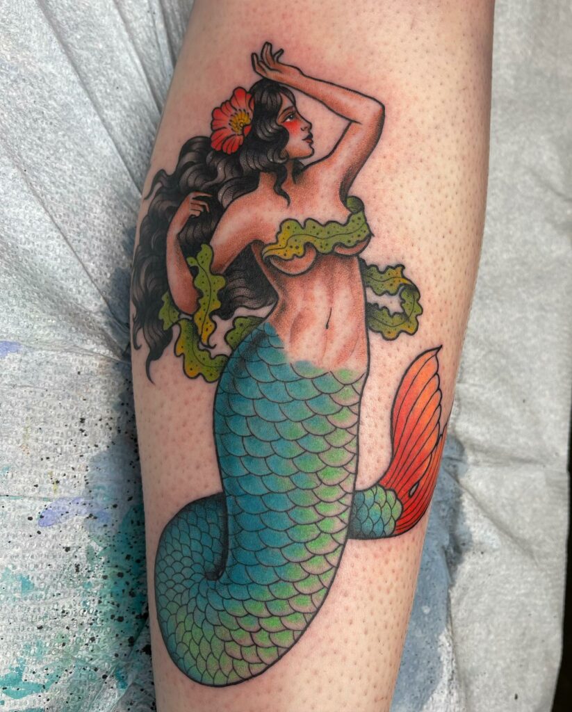 Premium Vector  Mermaid tattoo old school