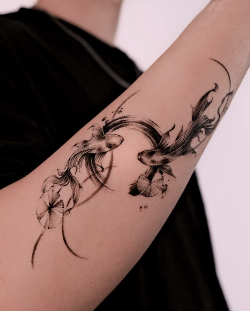 Yin and Yang Koi Fish Tattoo