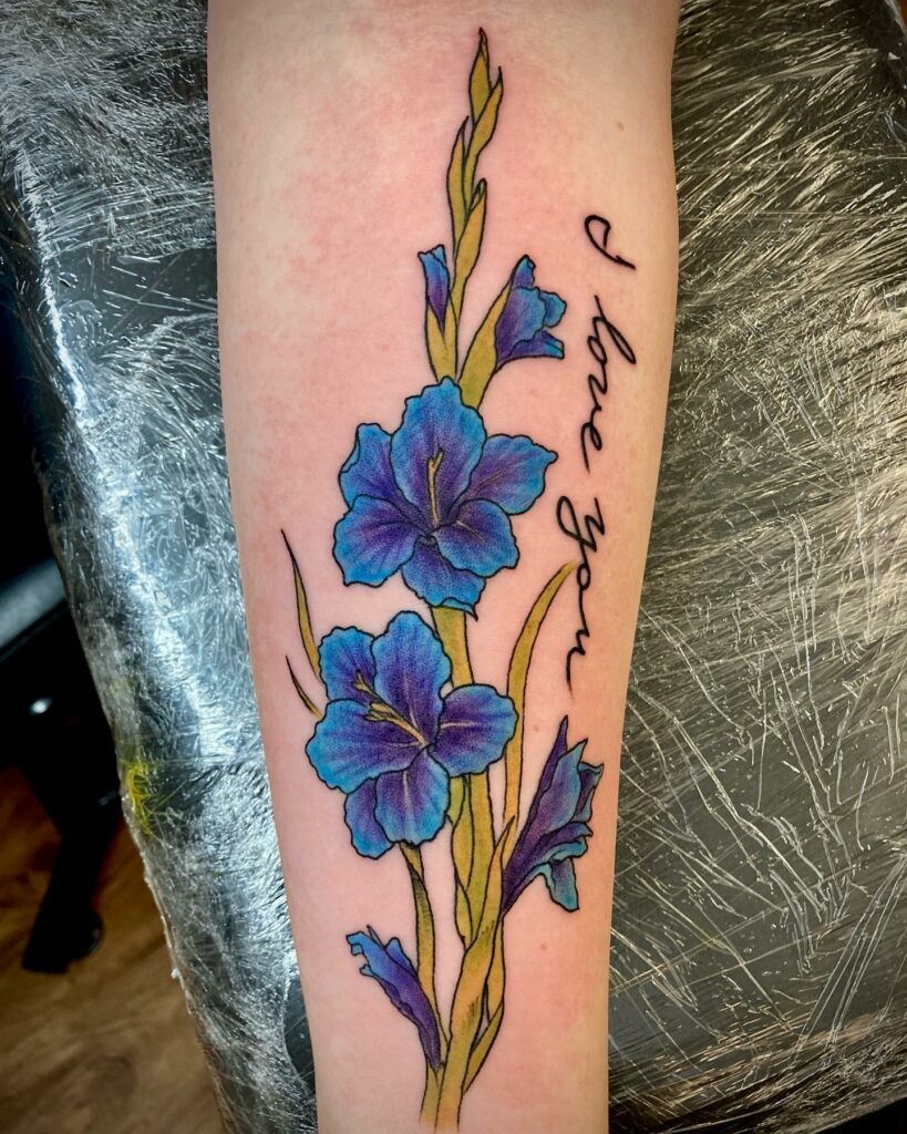 Blue Gladiolus Tattoo