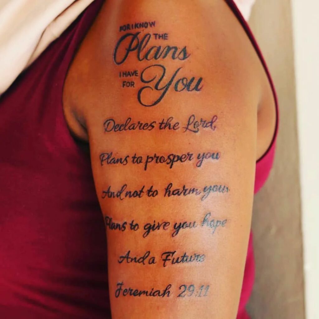 Jeremiah 2911 with cross Im thinking about this idea but not with that  font  Jeremiah 29 11 tattoo Ink tattoo New tattoos