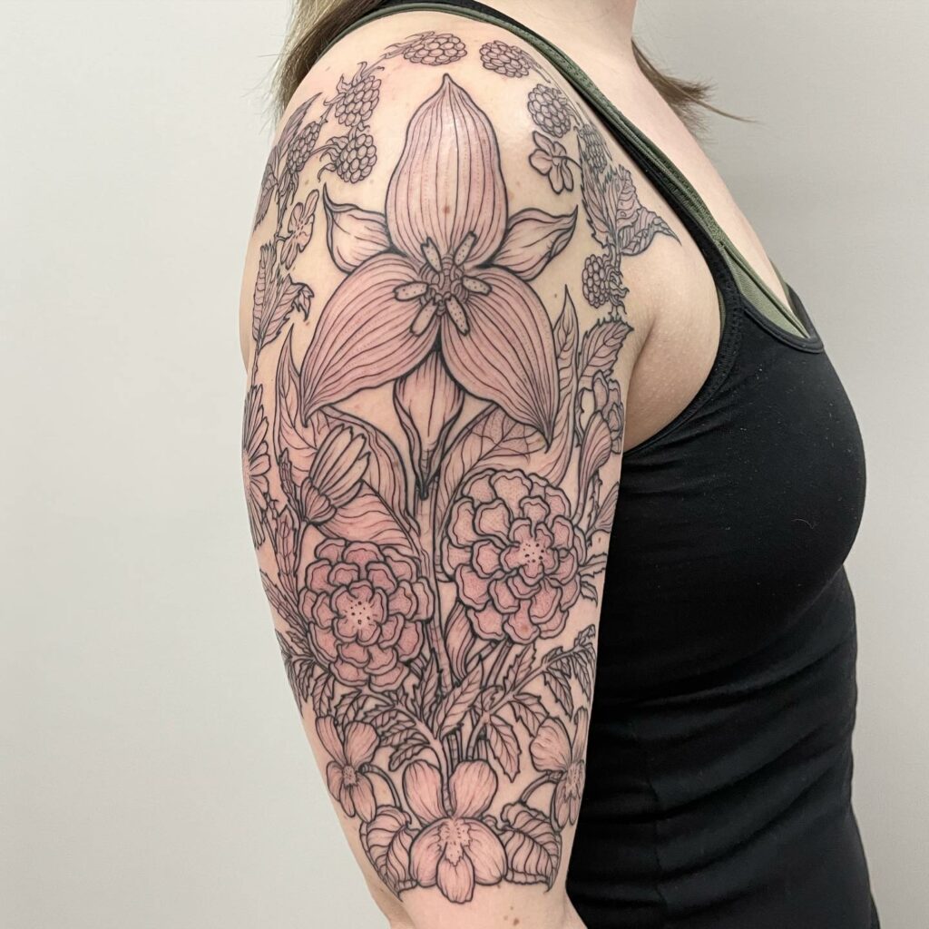 Lily and Marigold Tattoo