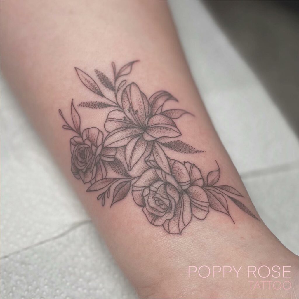 Poppy and Rose Tattoo 