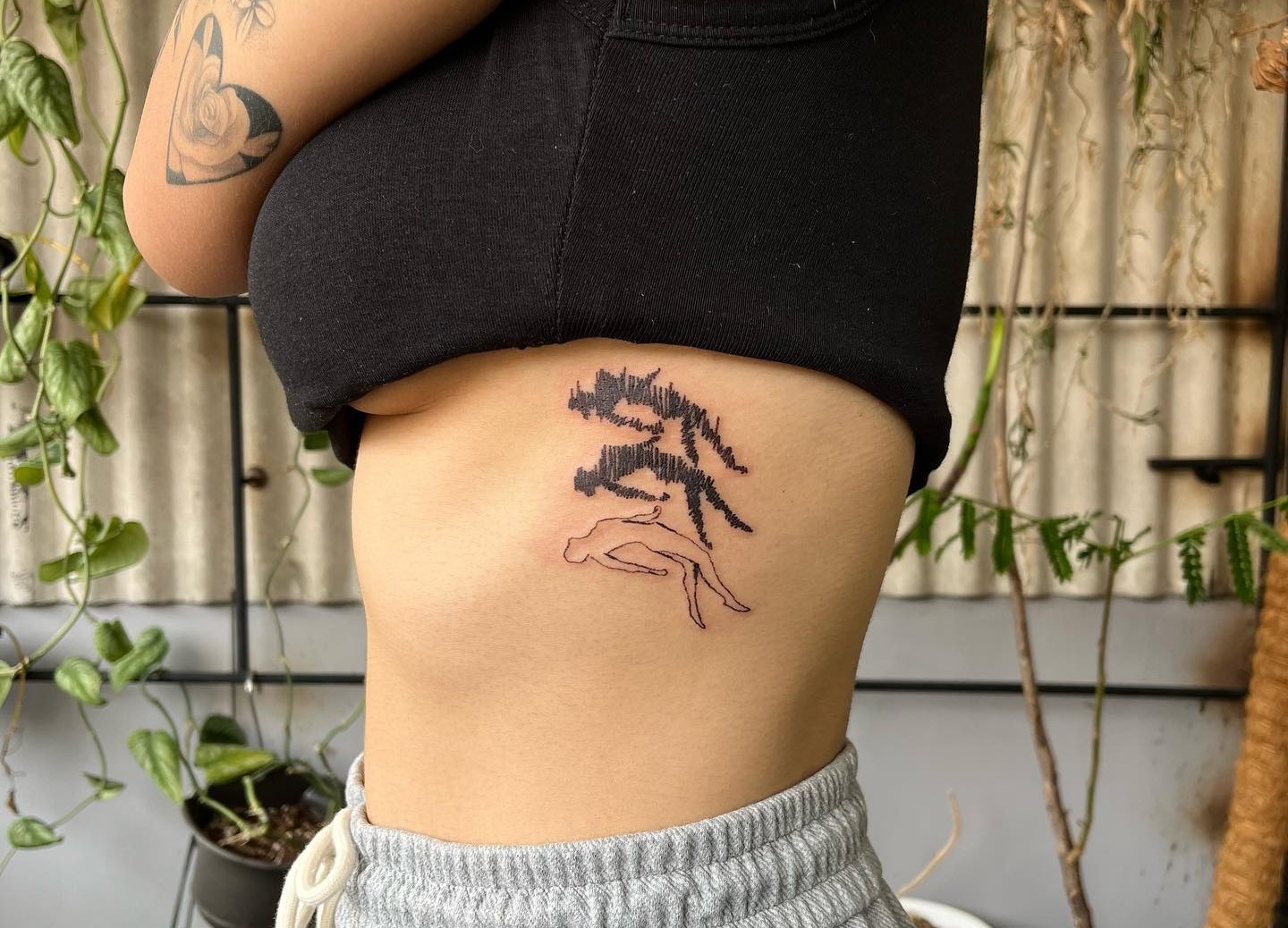 Rose Feminine Tattoo On Girl Side Rib By Charlie