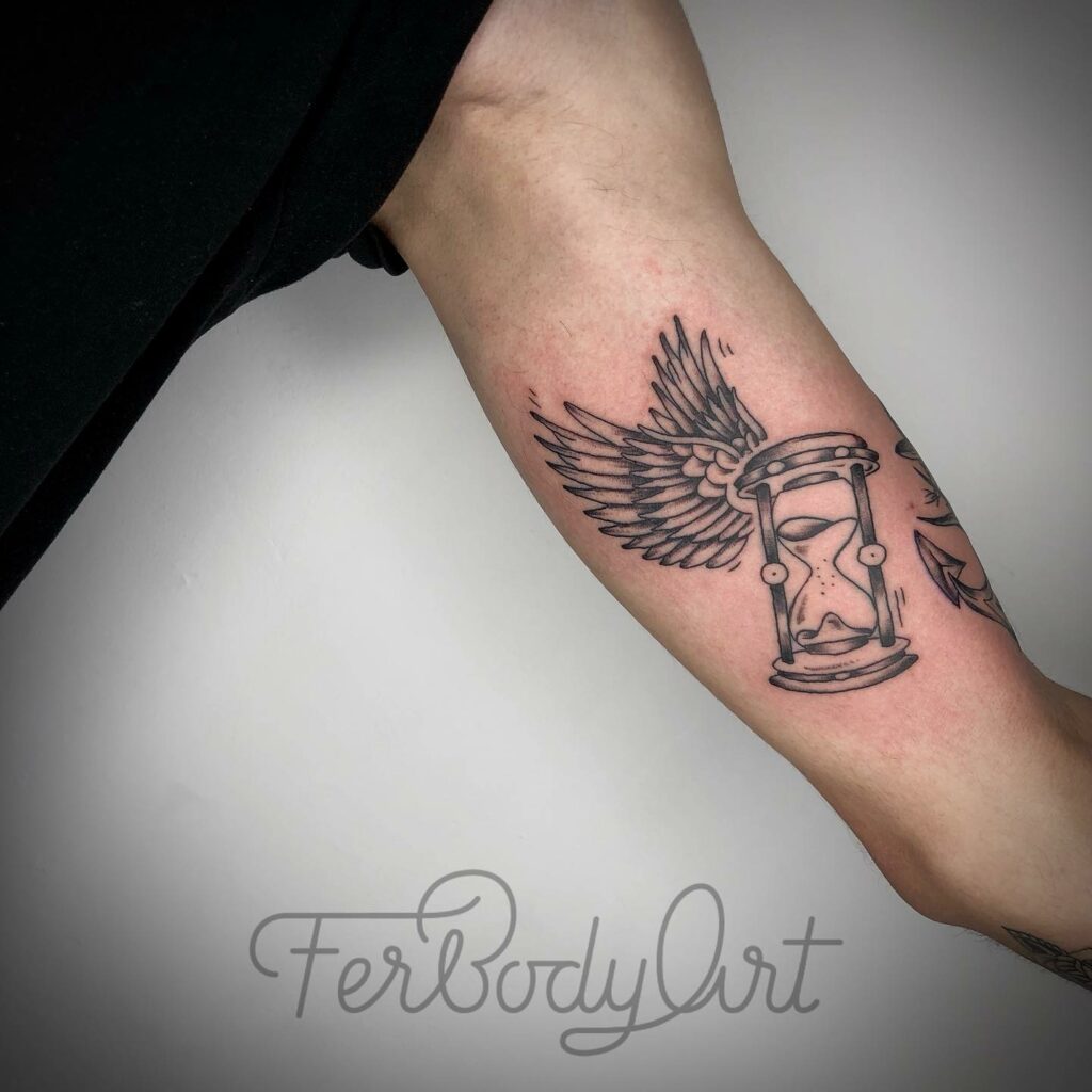 Winged Hourglass Tattoos
