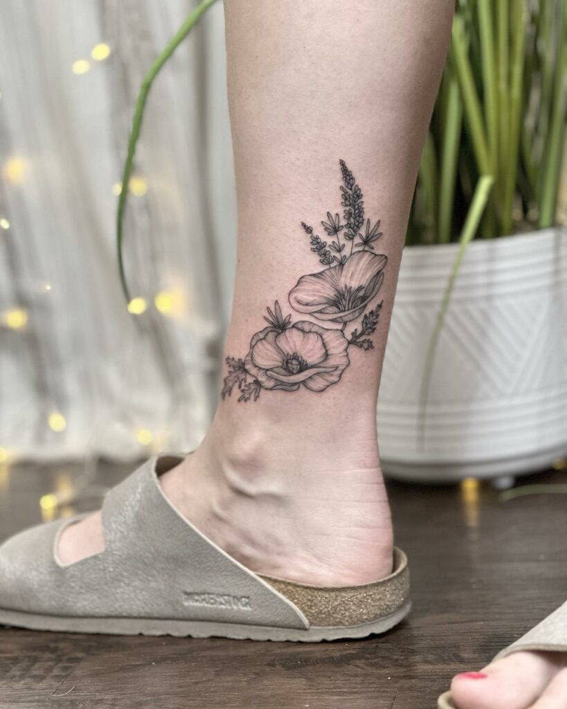 Lavender Ankle Tattoos