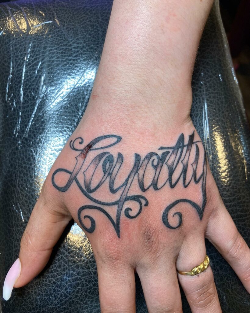 Loyalty tattoo  Loyalty tattoo Neck tattoos women Hand tattoos for guys