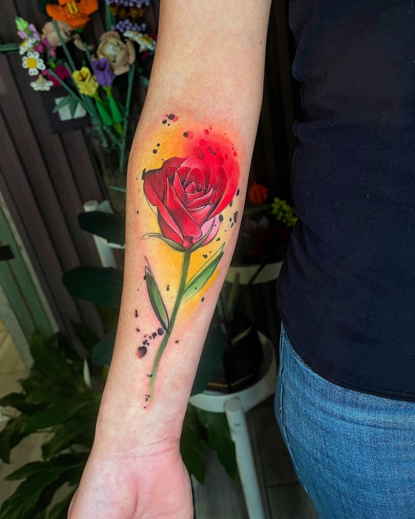 Red roses Tattoos Desings for Girls