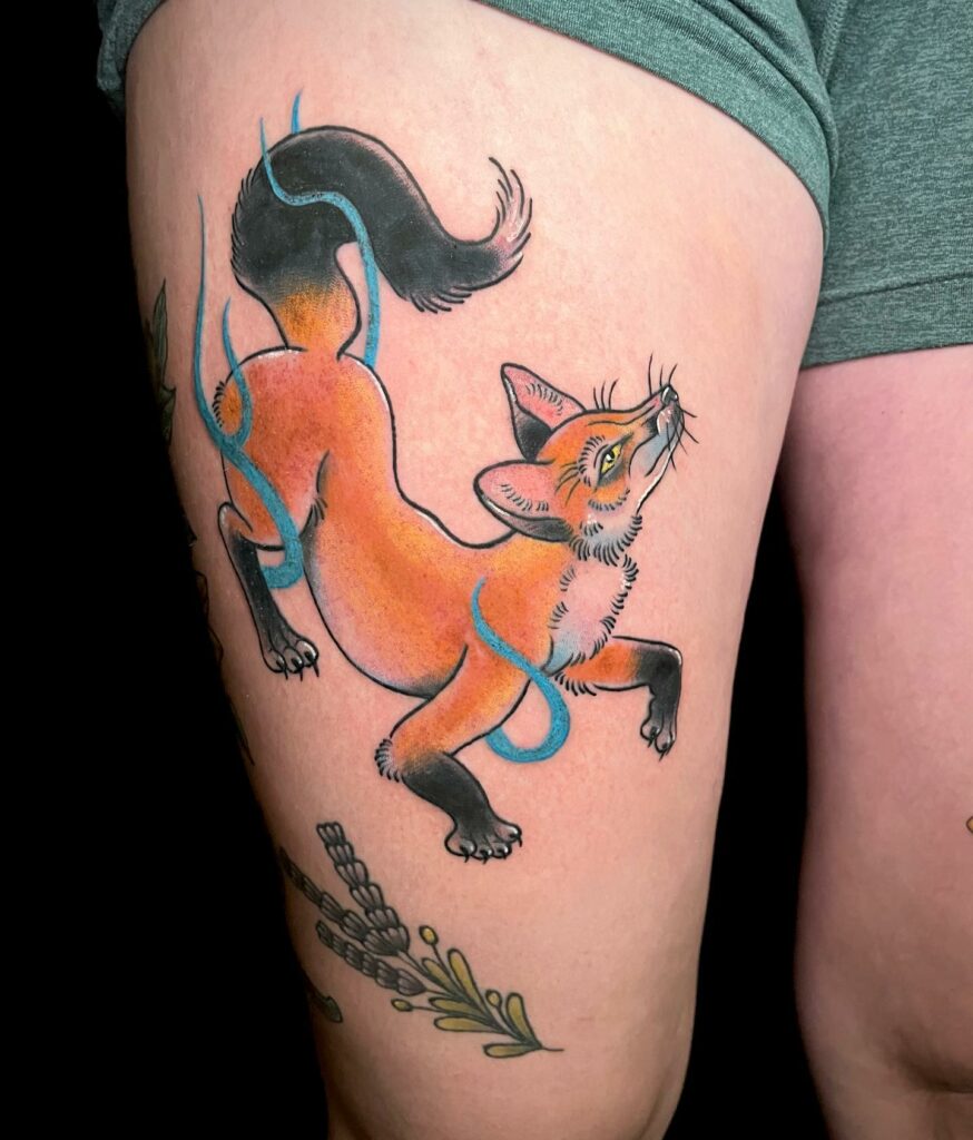 Fox and Fowl Tattoo