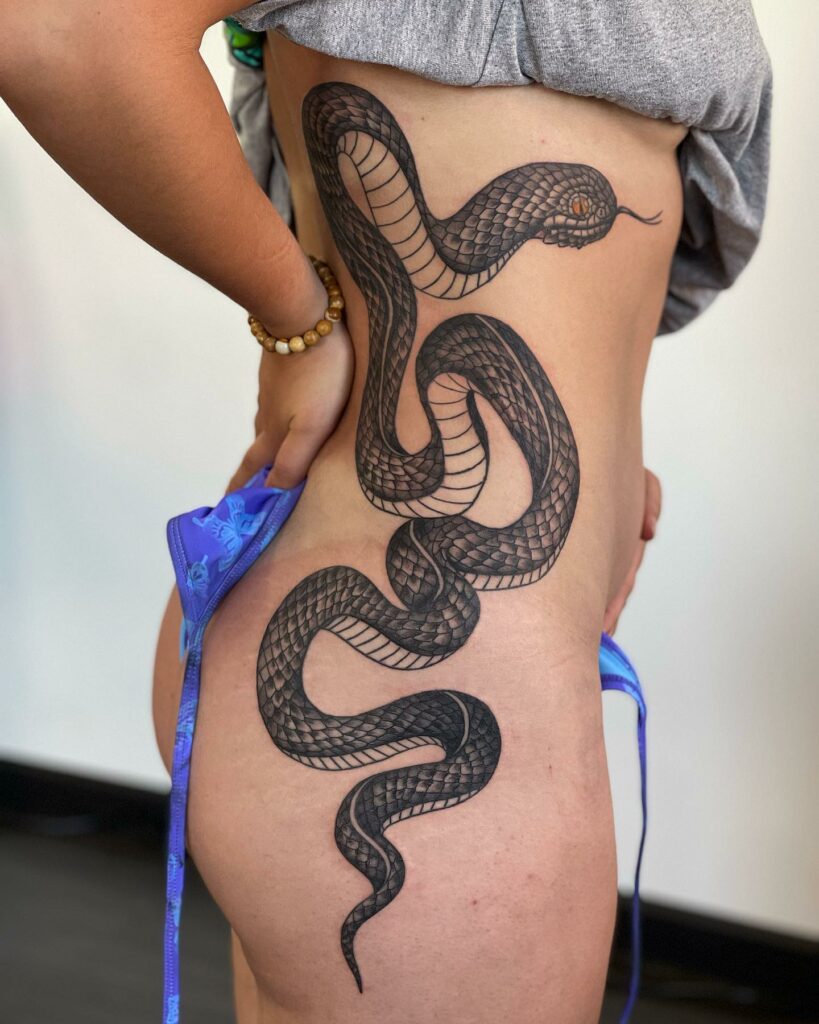 Rib Side Snake Tattoo