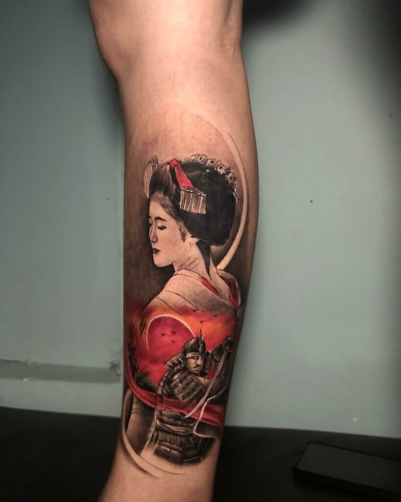 Geisha and Samurai Tattoo