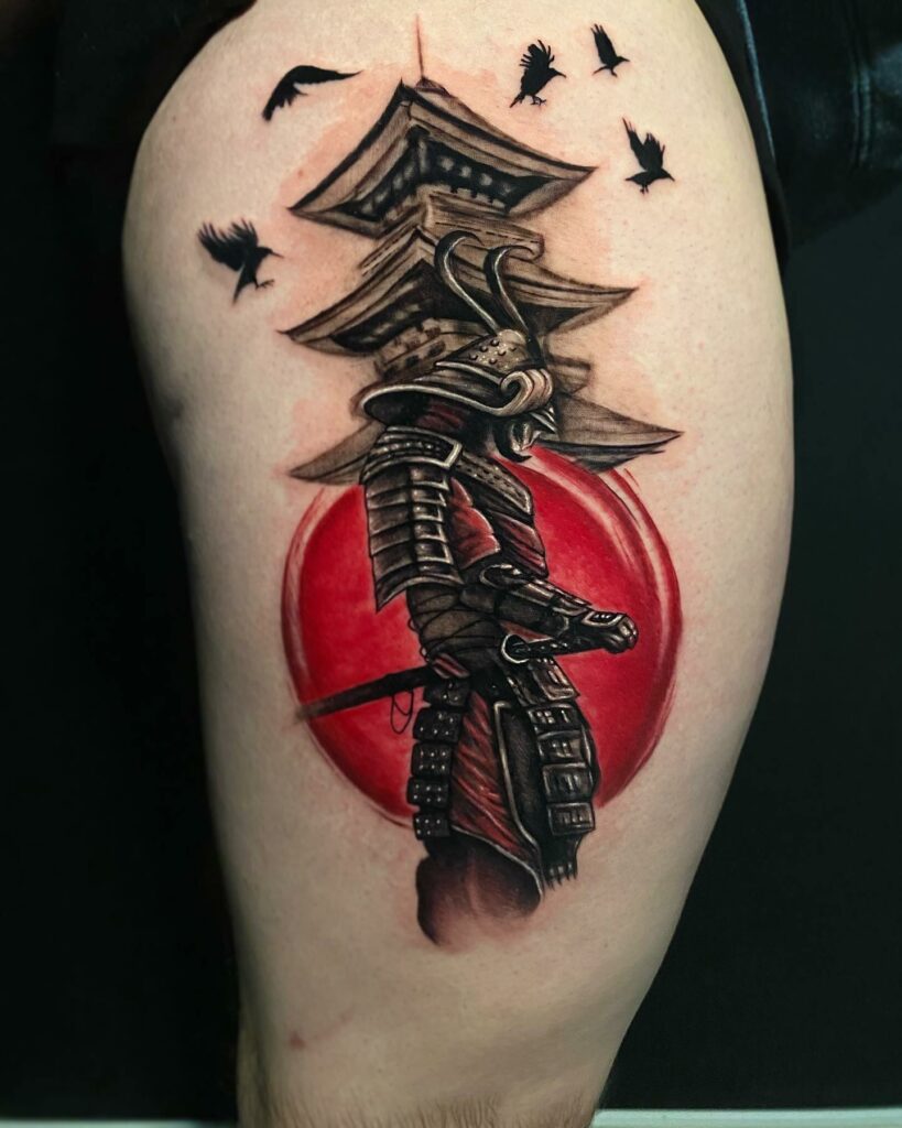 Samurai Thigh Tattoo