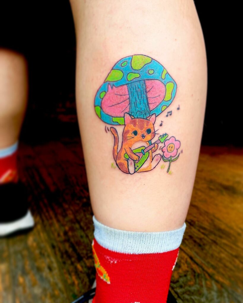  Animals and Mushroom Tattoo