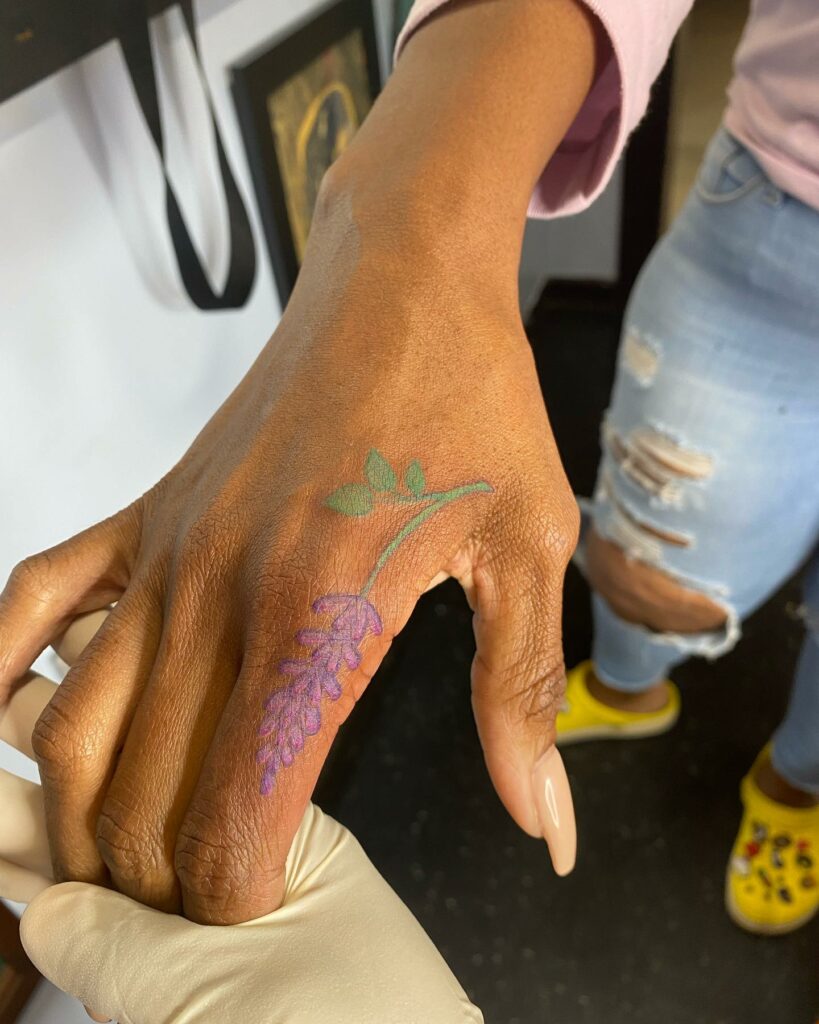 Lavender Finger Tattoos