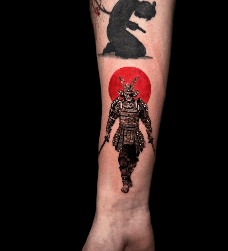 No mistake with forearm samurai tattoo