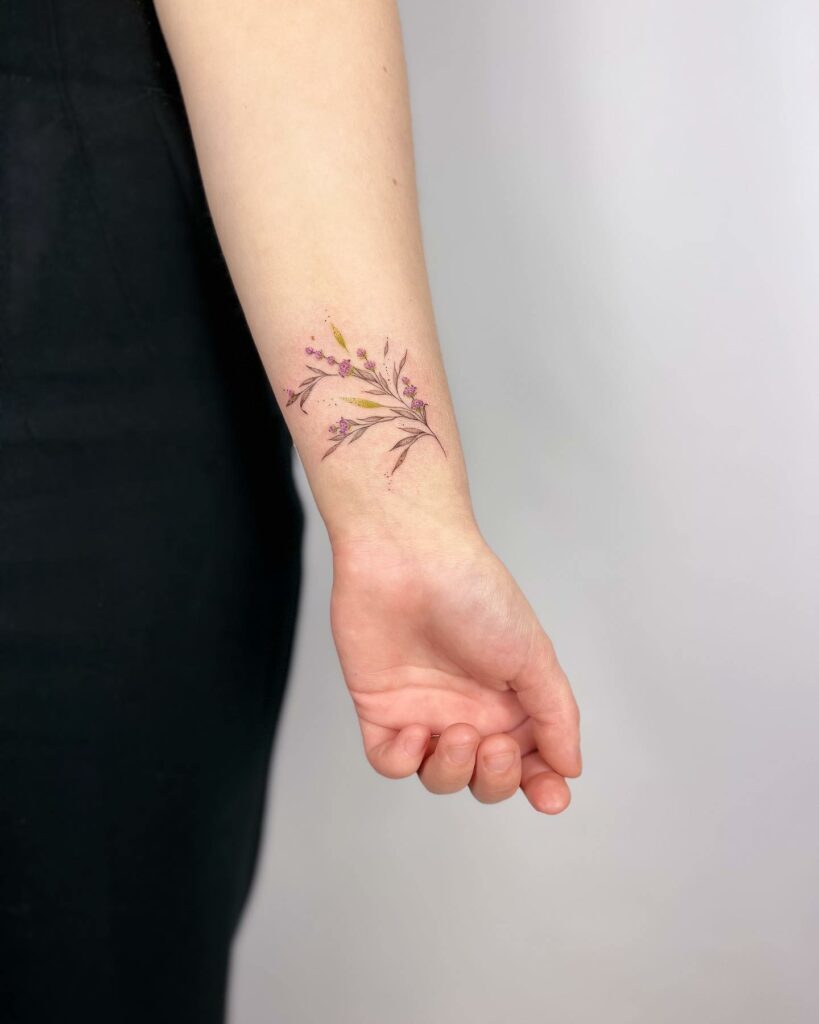 Lavender Wrist Tattoos