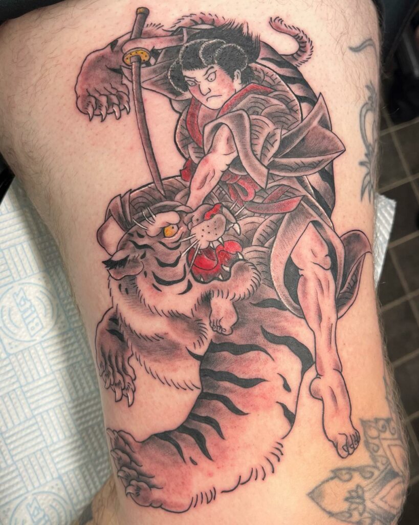Tiger and Samurai Tattoo 
