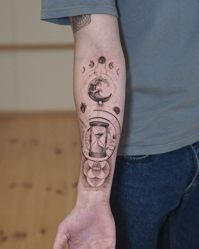 Galaxy Hourglass Tattoos
