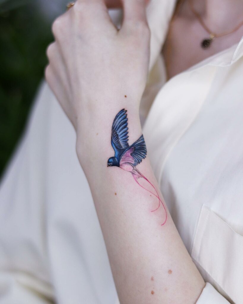  Bird Tattoo on the Wrist