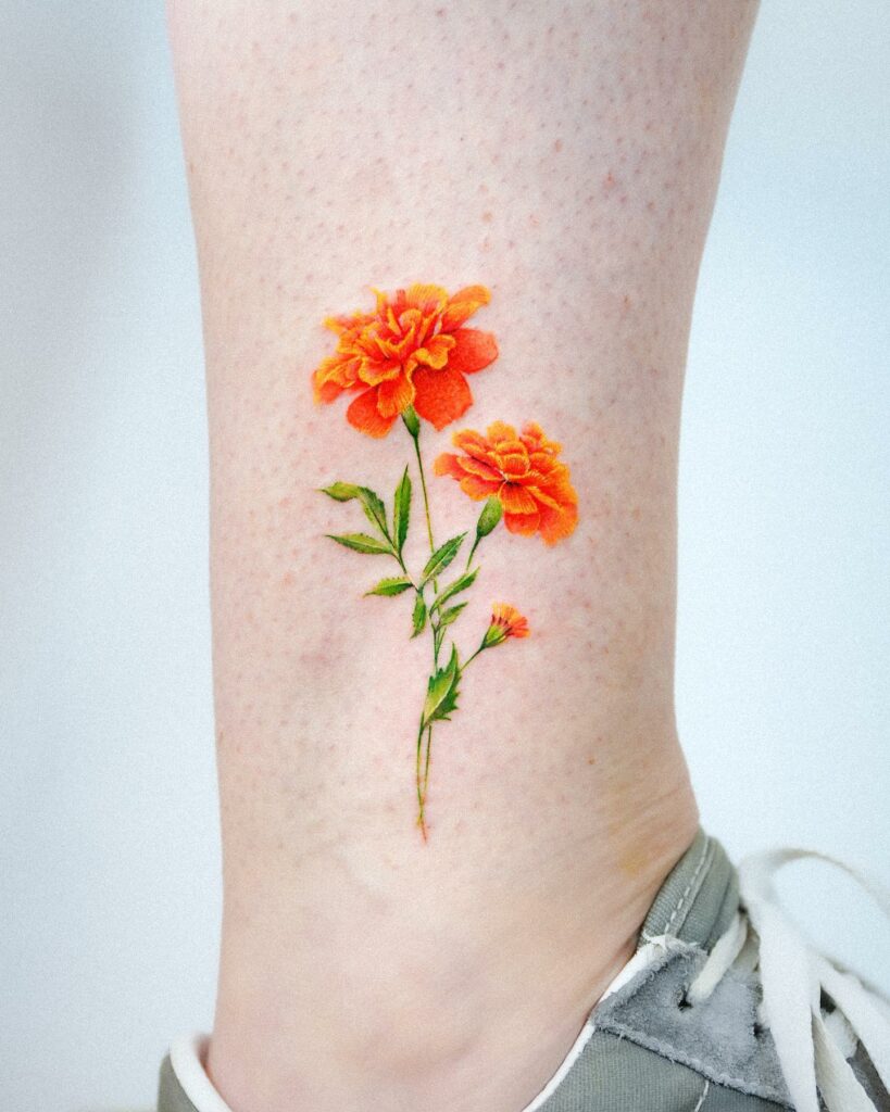 Minimalist Marigold Tattoo