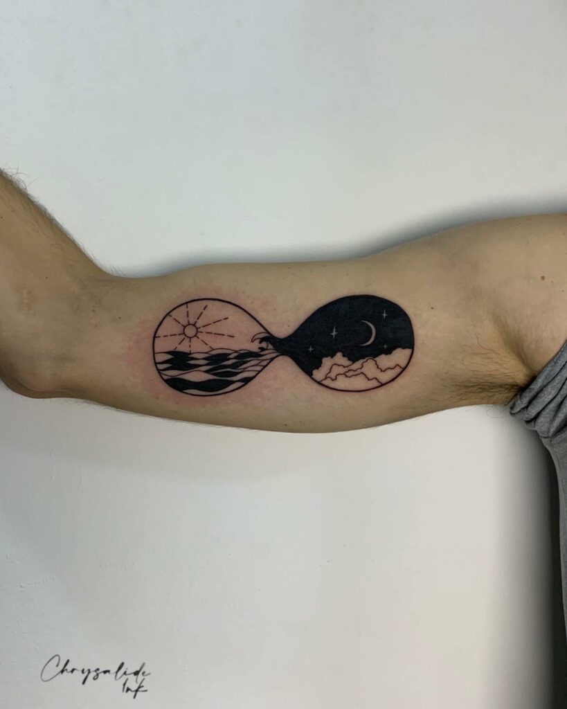 Sun & Moon Hourglass Tattoos