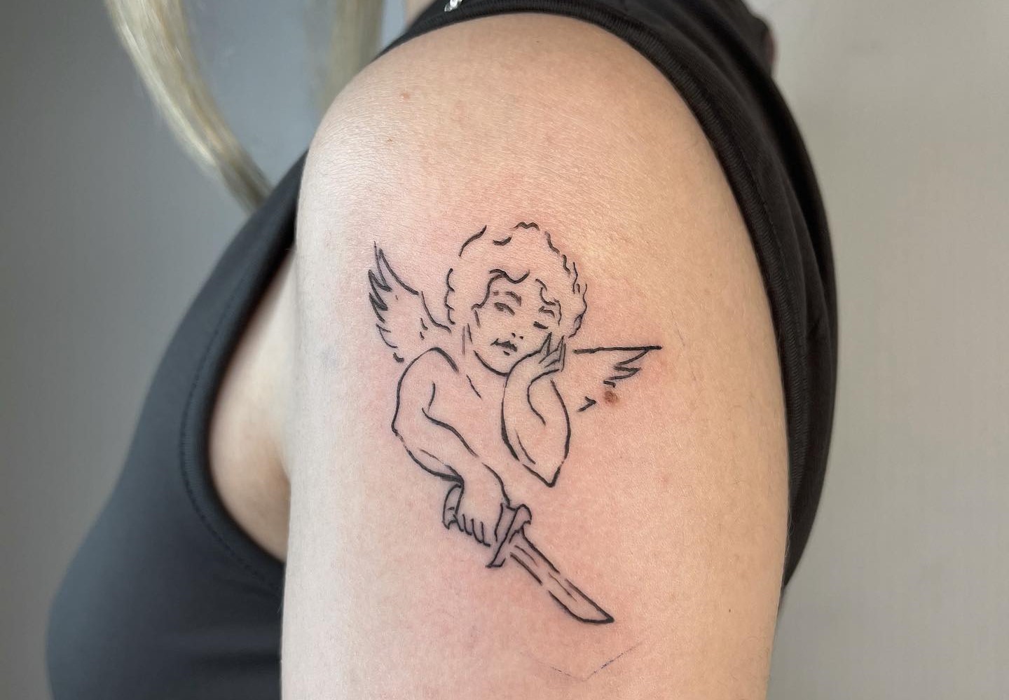 Geometric Gaurdian Angel Tattoo hawktattooofficial selectcitywalk     angeltattoo tattoo angel ink tattoos tattooartist  Instagram