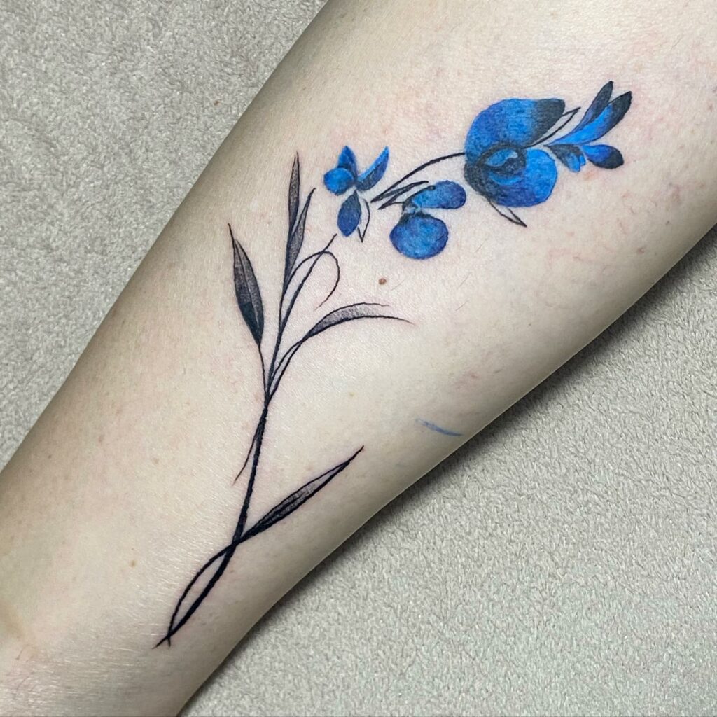 Neo-Traditional Orchid Tattoo