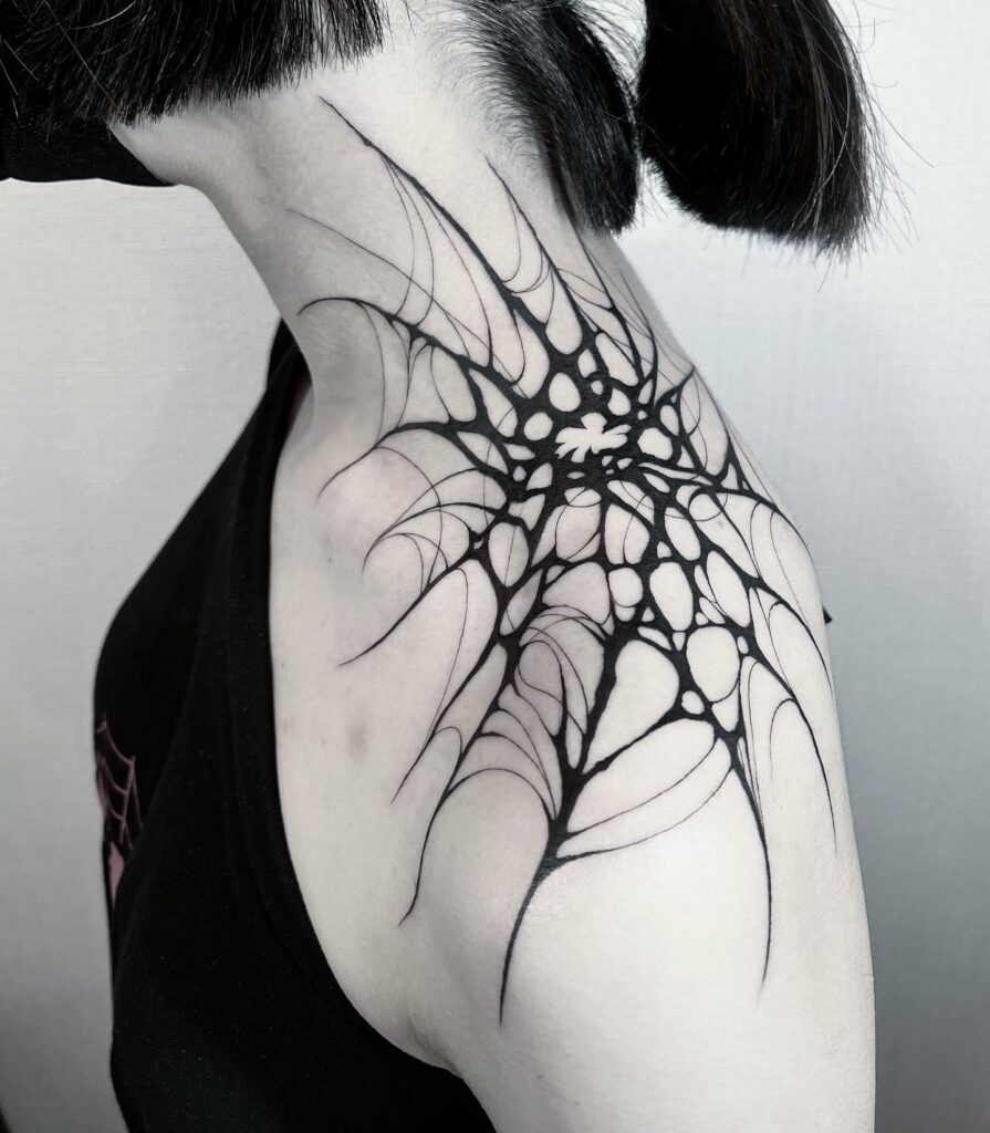 Spider Web Tattoos Meanings Ideas and Pictures  TatRing