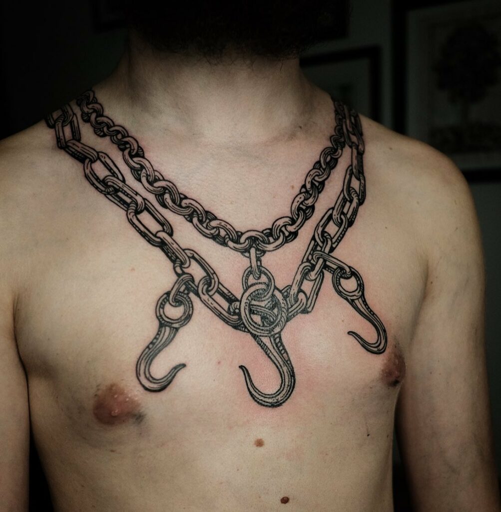 Chain Tattoo on Chin  Best Tattoo Ideas Gallery