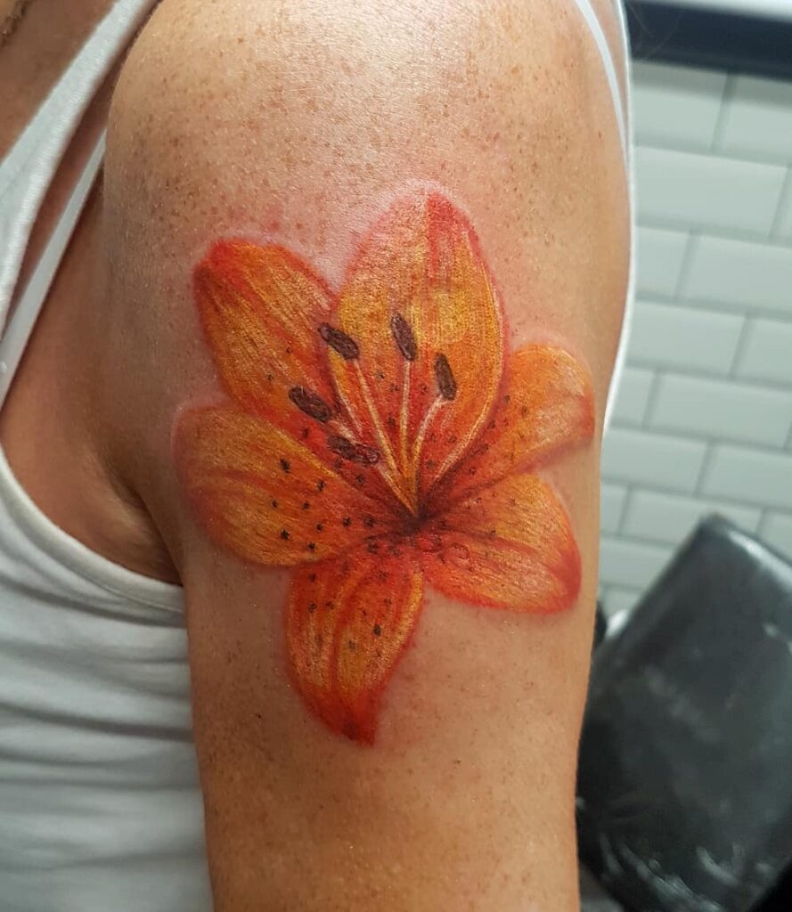 Orange Lily Tattoo