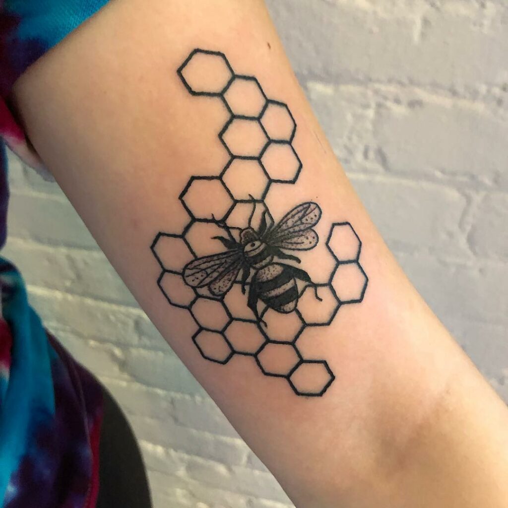 Honeycomb tattoo by corey divine  Tattoogridnet