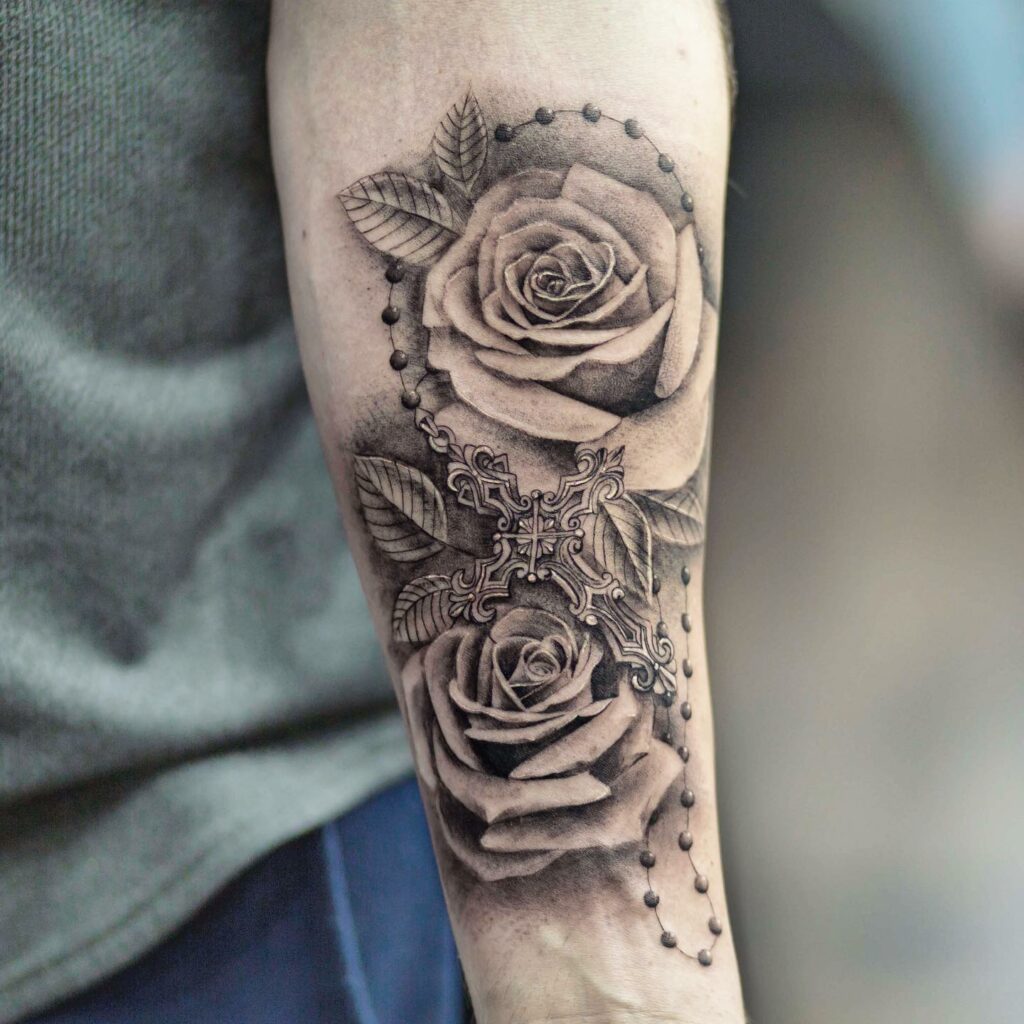 Rose forearm tattoo for menTikTok Search