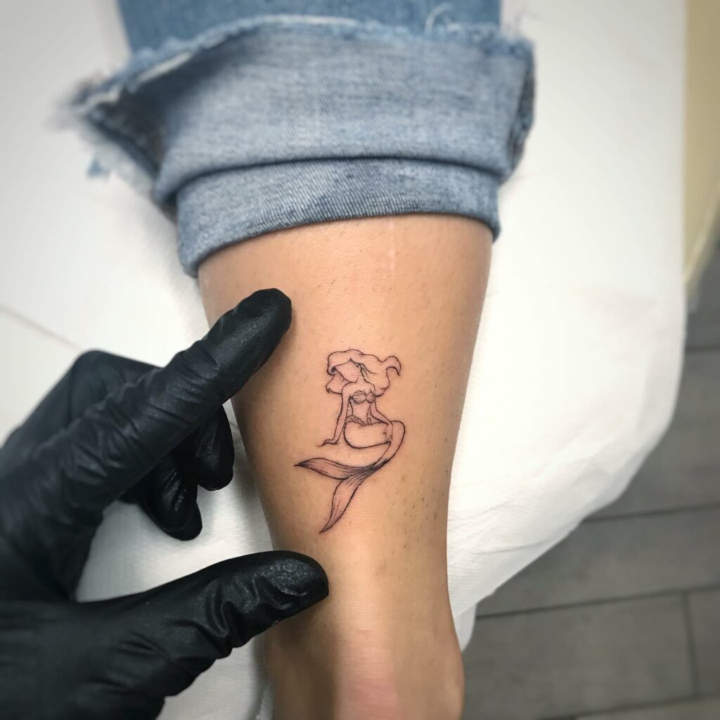 Small and Simple Little Mermaid Tattoo