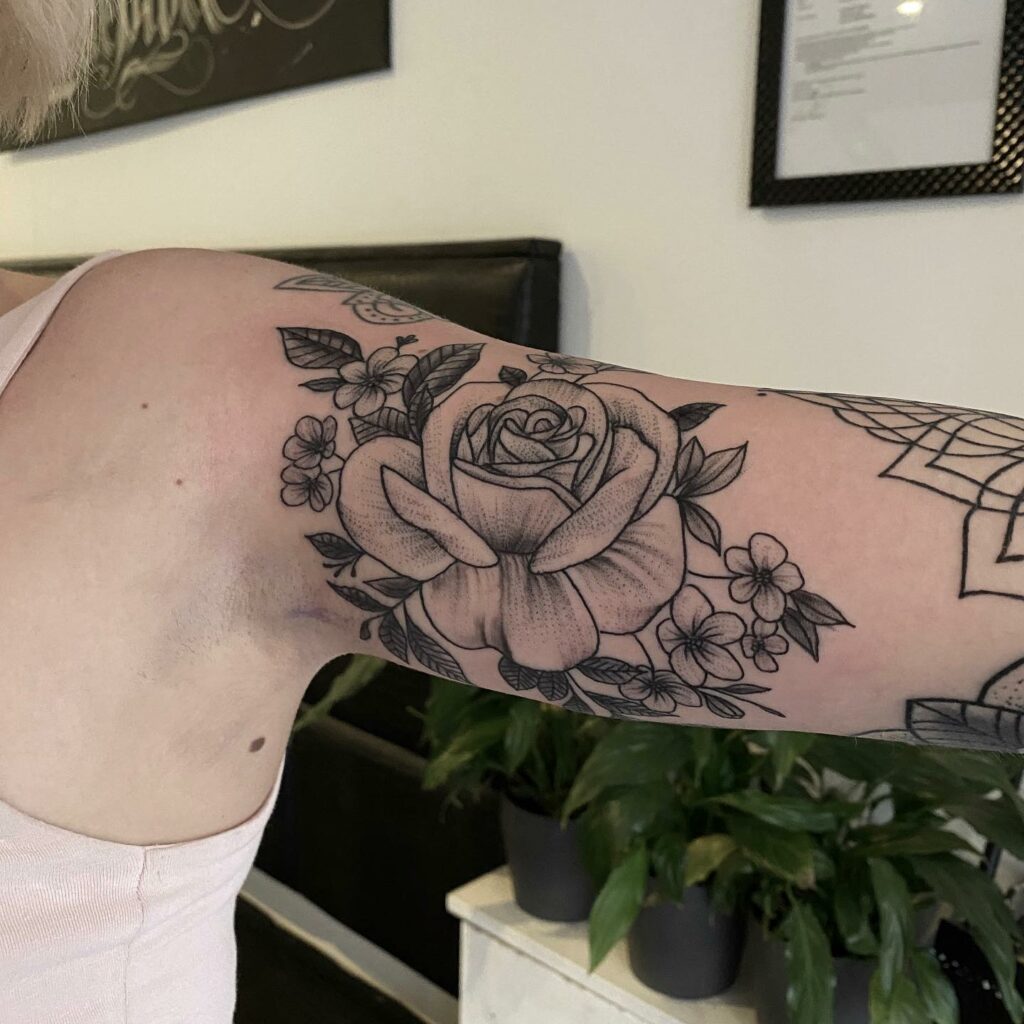 Inner Arm Flower Tattoo
