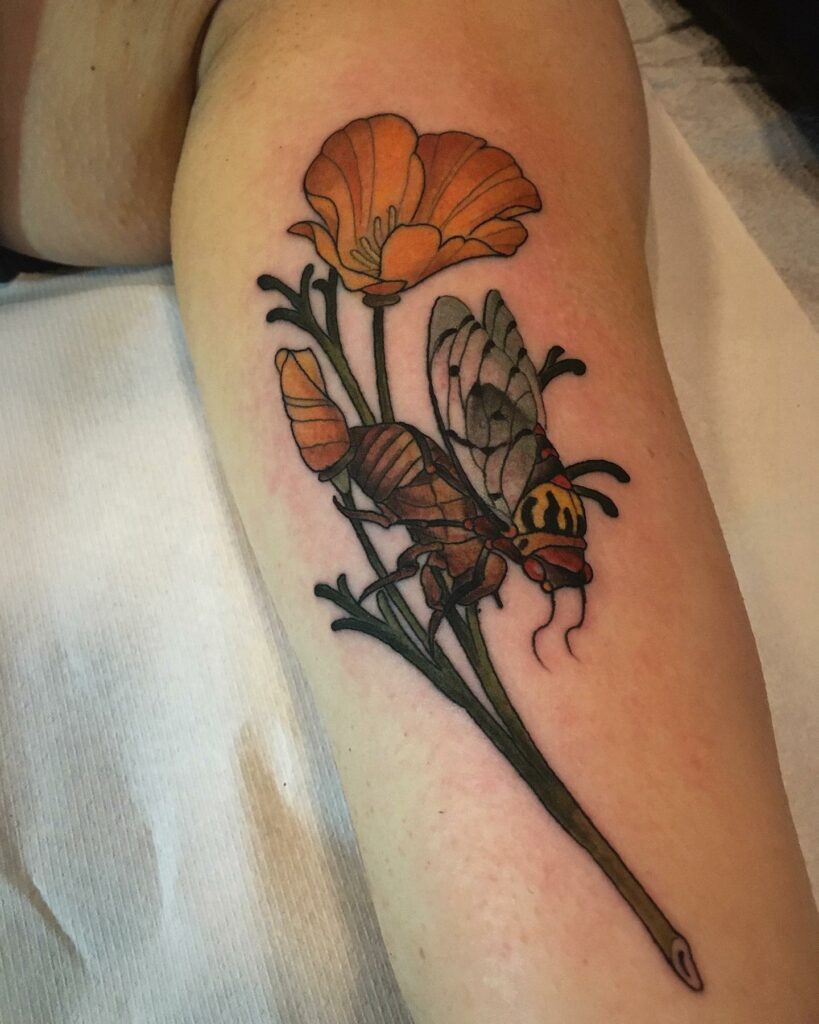 California Poppy Tattoo