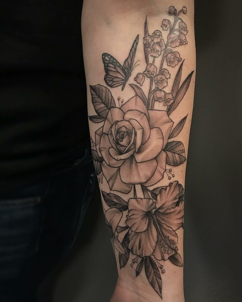 Rose & Hibiscus Tattoos 