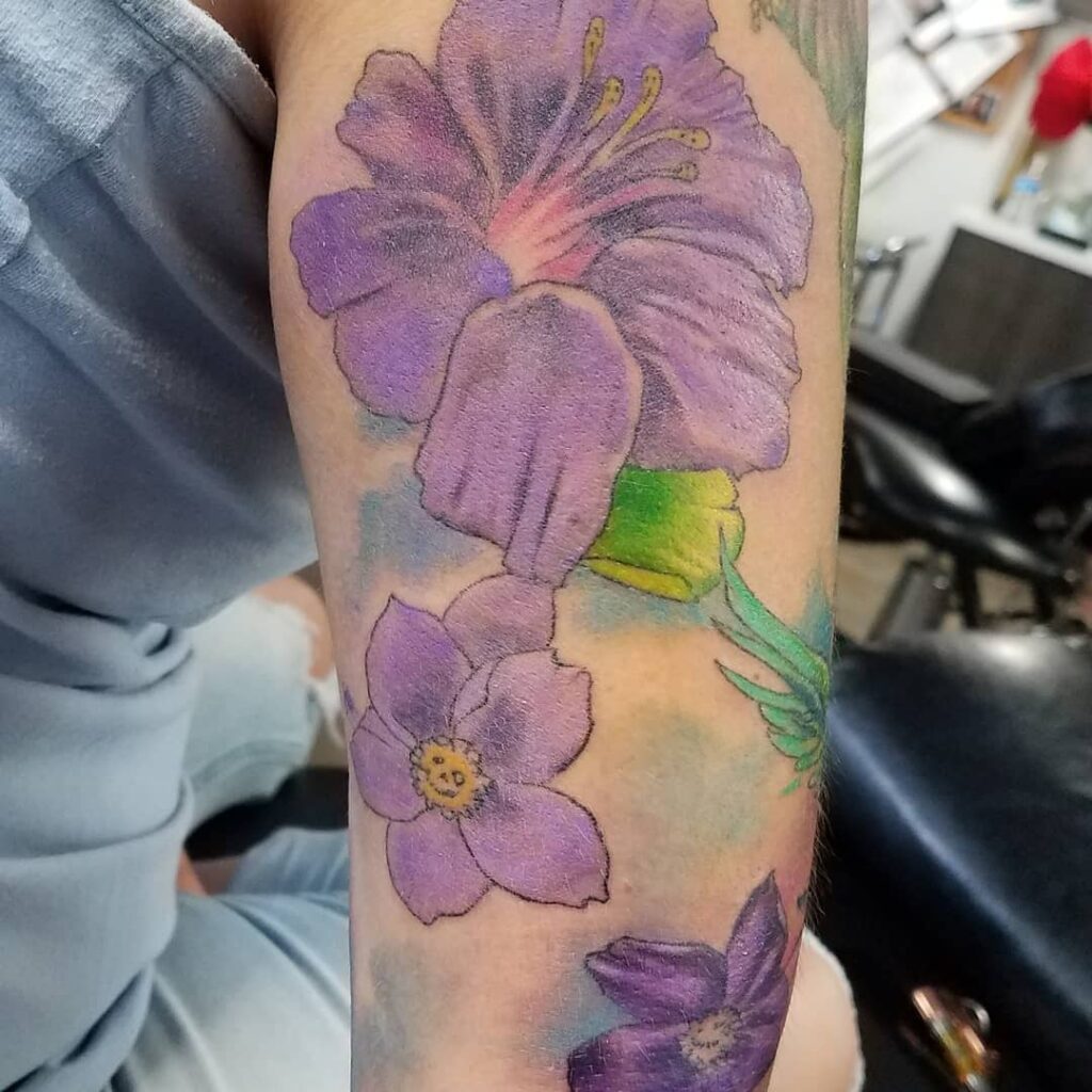Purple Hibiscus Tattoo