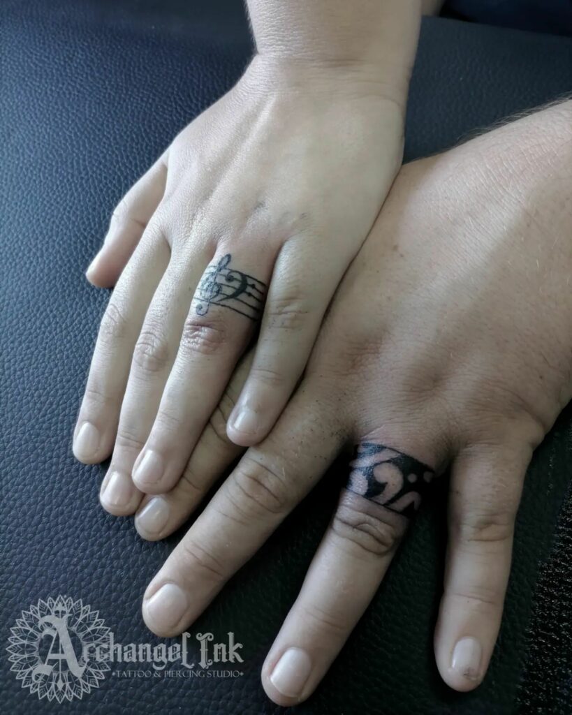 50 Matching Wedding Ring Tattoos For Couples 2023