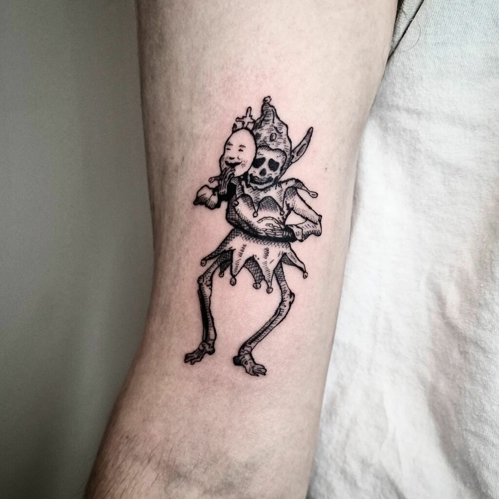 Little clownpierrot from my flash for mega angel nicolajanetattoo Im  working on some new flash at the moment but still have some bits   Instagram