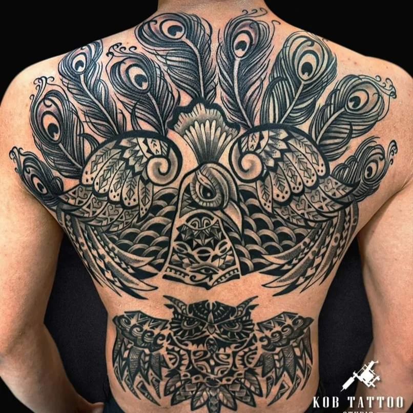 Peacock Tribal Tattoo