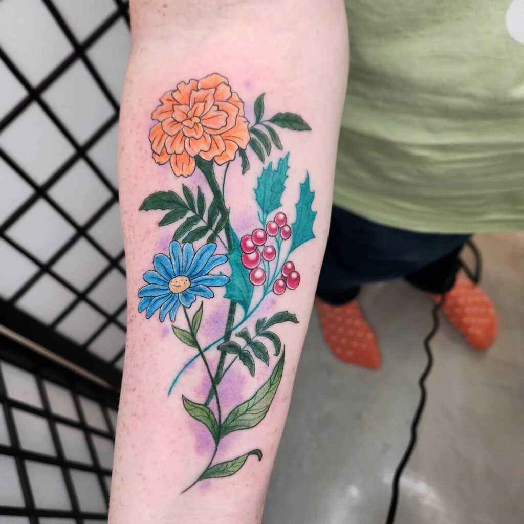Creative Marigold Flower Tattoos 53 Ideas Full of Beauty  Tattoo Glee
