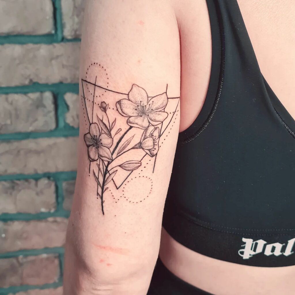 Flower Tattoos with Geometric
