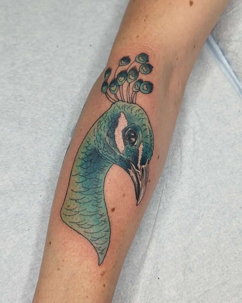 Peacock Head Tattoo 