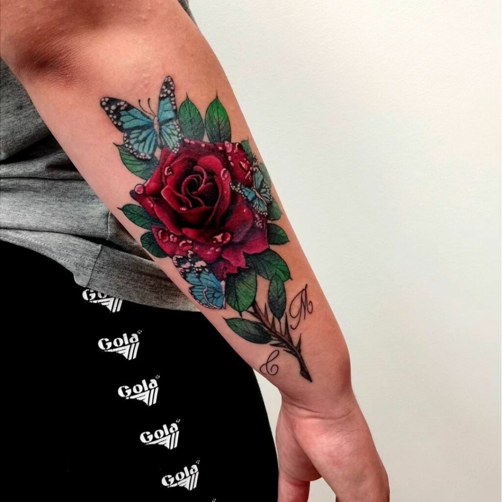 Realistic Rose Tattoo