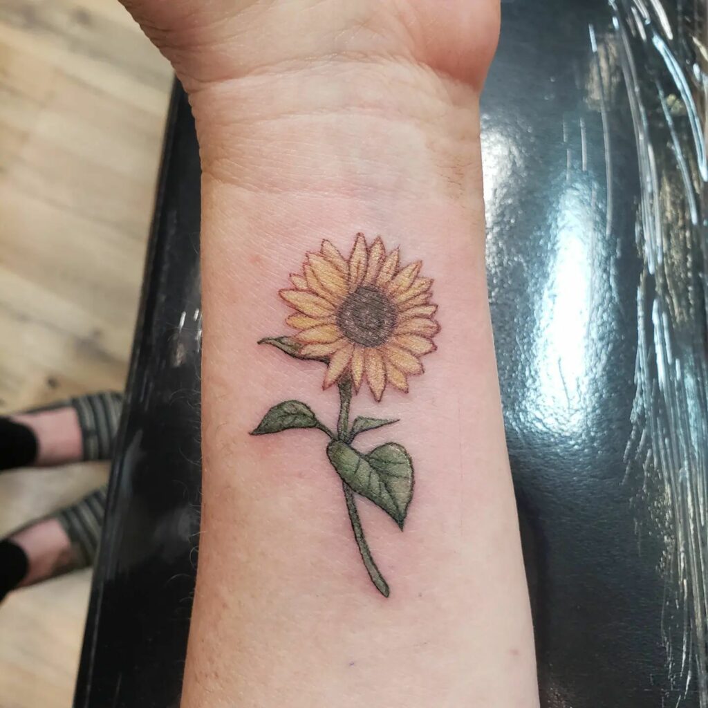 Sunflower Wrist Tattoo